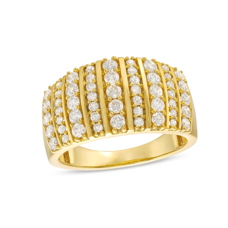 Main Image 1 of 1 CT. T.W. Diamond Linear Multi-Row Band in 10K Gold