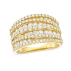 Thumbnail Image 1 of 2 CT. T.W. Diamond Layered Overlay Multi-Row Band in 10K Gold