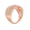 Thumbnail Image 3 of 2 CT. T.W. Diamond Layered Overlay Multi-Row Band in 10K Rose Gold