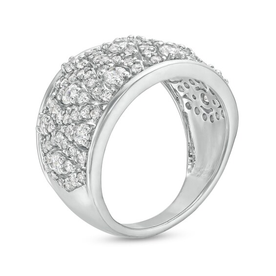 1-1/2 CT. T.w. Diamond Geometric Pattern Wide Band in 10K White Gold