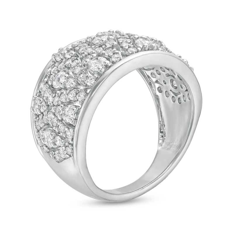 Main Image 3 of 1-1/2 CT. T.W. Diamond Geometric Pattern Wide Band in 10K White Gold