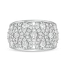 Thumbnail Image 4 of 1-1/2 CT. T.W. Diamond Geometric Pattern Wide Band in 10K White Gold