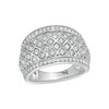 Thumbnail Image 1 of 3/4 CT. T.W. Diamond Edge Wide Lattice Band in 10K White Gold