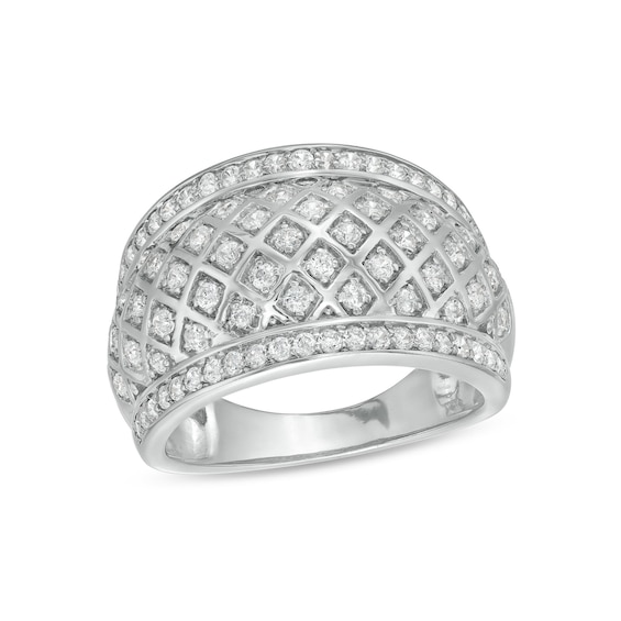 3/4 CT. T.w. Diamond Edge Wide Lattice Band in 10K White Gold