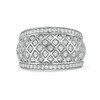 Thumbnail Image 4 of 3/4 CT. T.W. Diamond Edge Wide Lattice Band in 10K White Gold