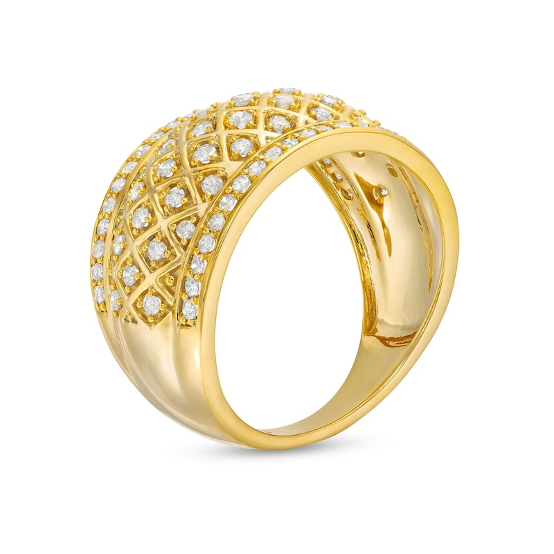 Main Image 3 of 3/4 CT. T.W. Diamond Edge Wide Lattice Band in 10K Gold