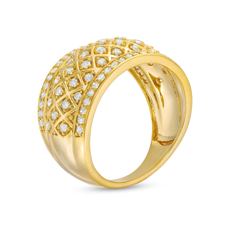 3/4 CT. T.W. Diamond Edge Wide Lattice Band in 10K Gold | Zales