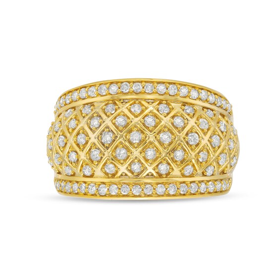 3/4 CT. T.w. Diamond Edge Wide Lattice Band in 10K Gold