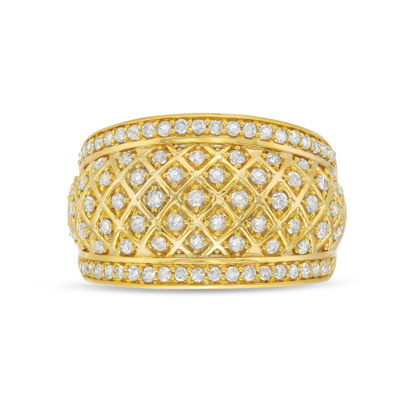 Main Image 4 of 3/4 CT. T.W. Diamond Edge Wide Lattice Band in 10K Gold