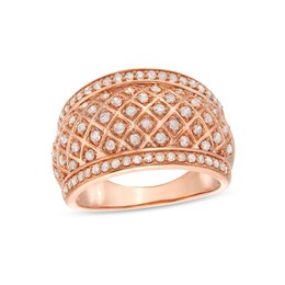3/4 CT. T.W. Diamond Edge Wide Lattice Band in 10K Rose Gold