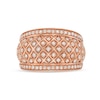 Thumbnail Image 4 of 3/4 CT. T.W. Diamond Edge Wide Lattice Band in 10K Rose Gold