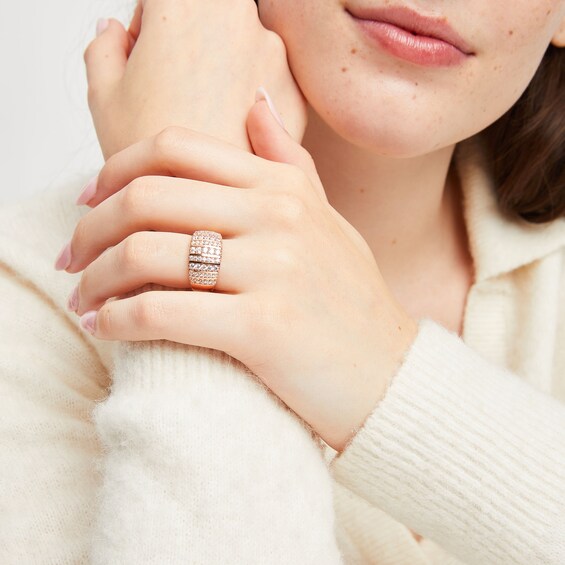 1 CT. T.w. Diamond Linear Multi-Row Band in 10K Rose Gold