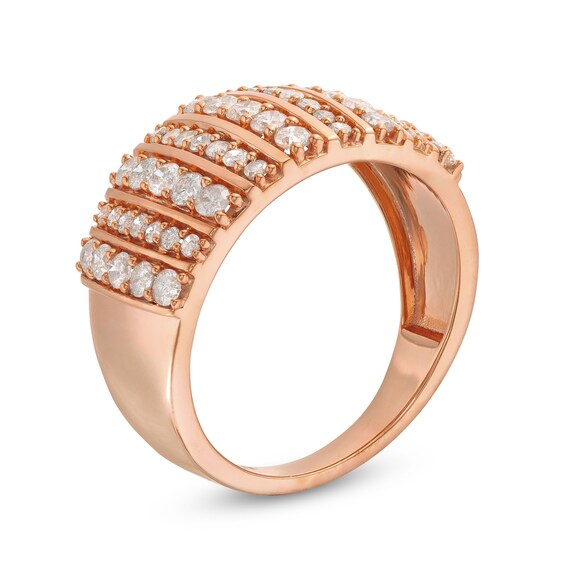 1 CT. T.w. Diamond Linear Multi-Row Band in 10K Rose Gold