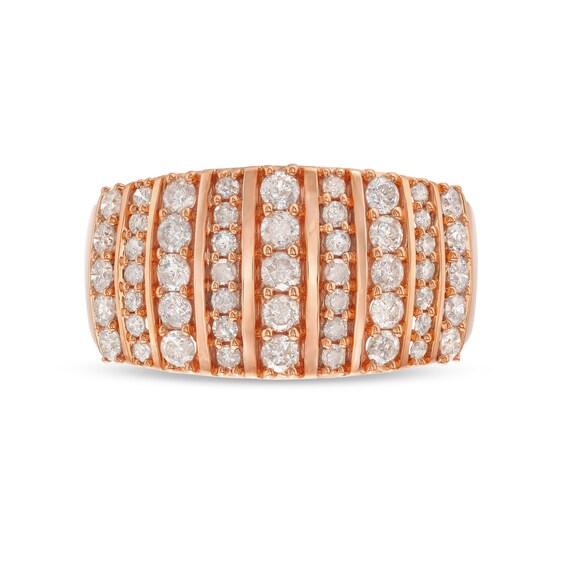 1 CT. T.w. Diamond Linear Multi-Row Band in 10K Rose Gold