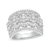 Thumbnail Image 1 of 1-1/2 CT. T.W. Oval Multi-Diamond Edge Wide Band in 10K White Gold