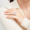 Thumbnail Image 2 of 1-1/2 CT. T.W. Oval Multi-Diamond Edge Wide Band in 10K White Gold
