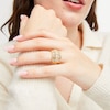 Thumbnail Image 2 of 1-1/2 CT. T.W. Oval Multi-Diamond Edge Wide Band in 10K Gold