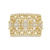 Thumbnail Image 4 of 1-1/2 CT. T.W. Oval Multi-Diamond Edge Wide Band in 10K Gold