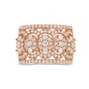 Thumbnail Image 4 of 1-1/2 CT. T.W. Oval Multi-Diamond Edge Wide Band in 10K Rose Gold