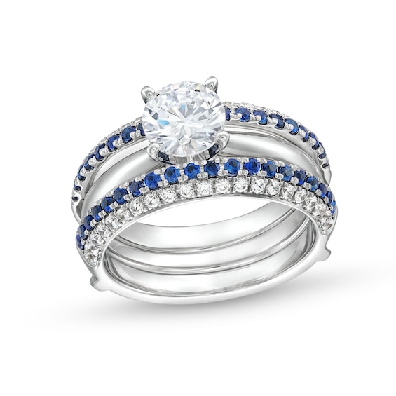 Vera Wang Love Collection Blue Sapphire Guard Ring Set