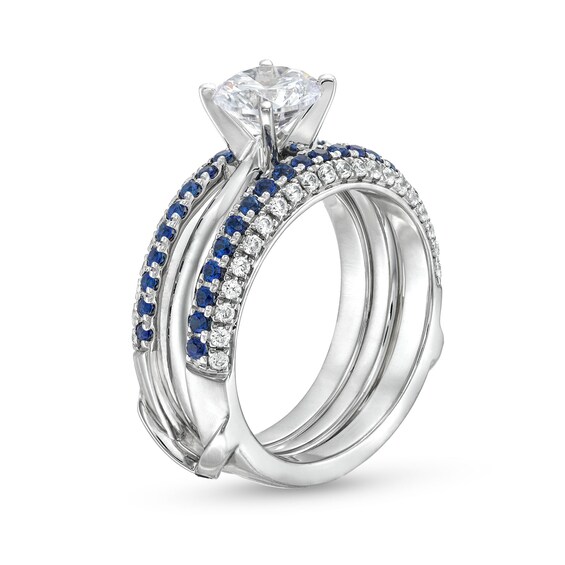 Vera Wang Love Collection Blue Sapphire Guard Ring Set