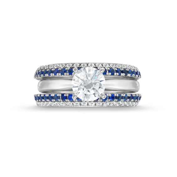 Vera Wang Love Collection Blue Sapphire Guard Ring Set