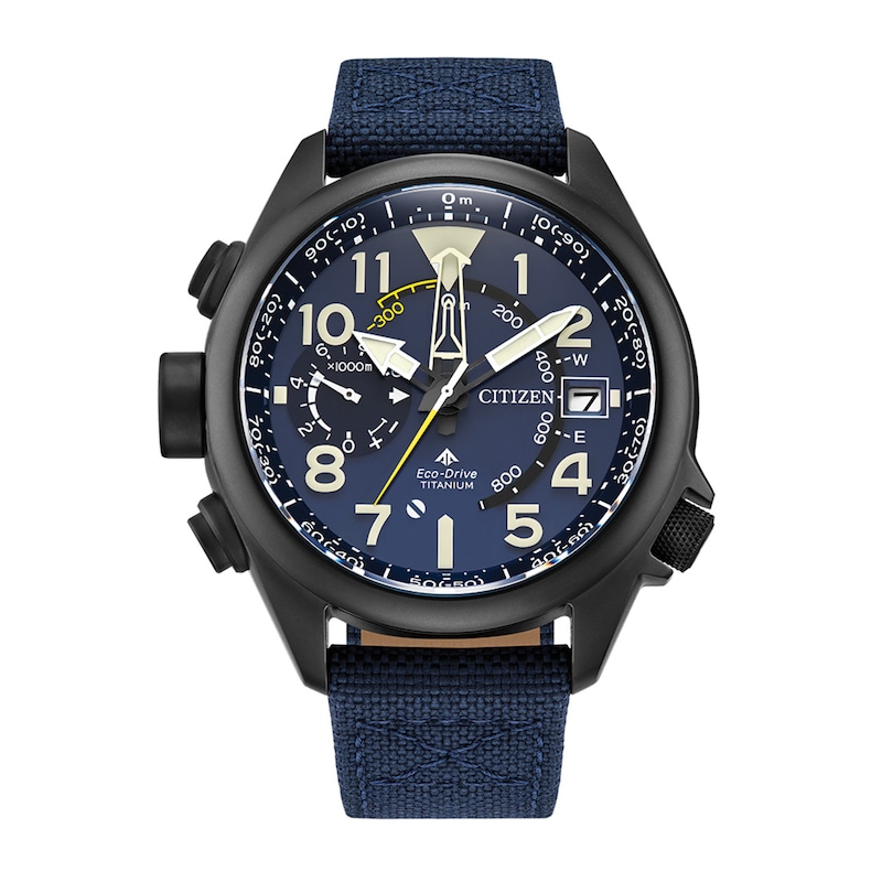 Men's Citizen Eco-Drive® Promaster Dive Dark Blue Super Titanium™ Strap Watch with Blue Dial (Model: BN4065-07L)