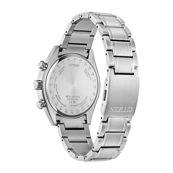 Men's Citizen Eco-DriveÂ® Sport Luxury Super Titaniumâ¢ Radio Controlled Chrono Watch with Blue Dial (Model: By1010-57L)