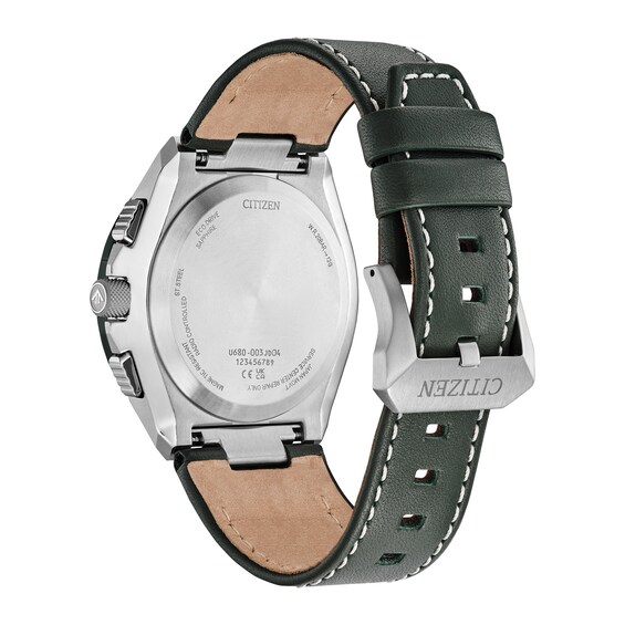 Men's Citizen Eco-DriveÂ® Promaster Air Skyhawk A-T Chronograph Green Strap Watch with Green Dial (Model: Jy8147-01X)