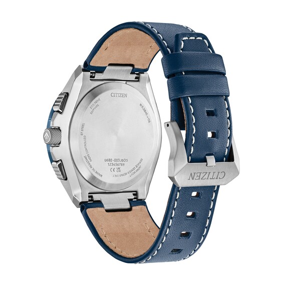 Men's Citizen Eco-DriveÂ® Promaster Air Skyhawk A-T Chronograph Blue Strap Watch with Blue Dial (Model: Jy8148-08L)