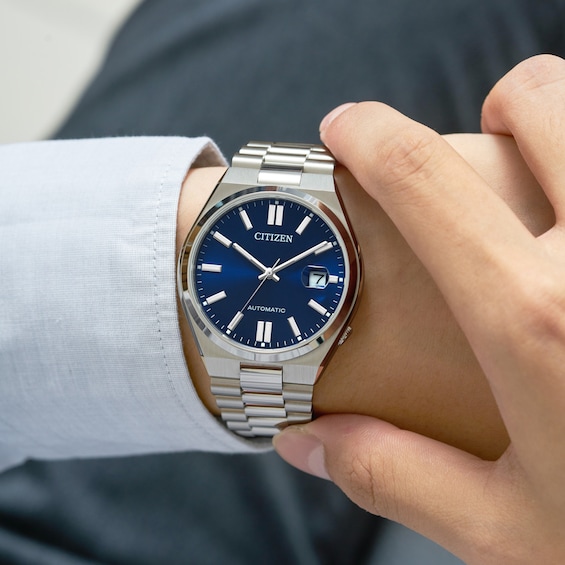 Men's Citizen Tsuyosa Collection Automatic Watch with Blue Sunray Dial (Model: Nj0150-56L)