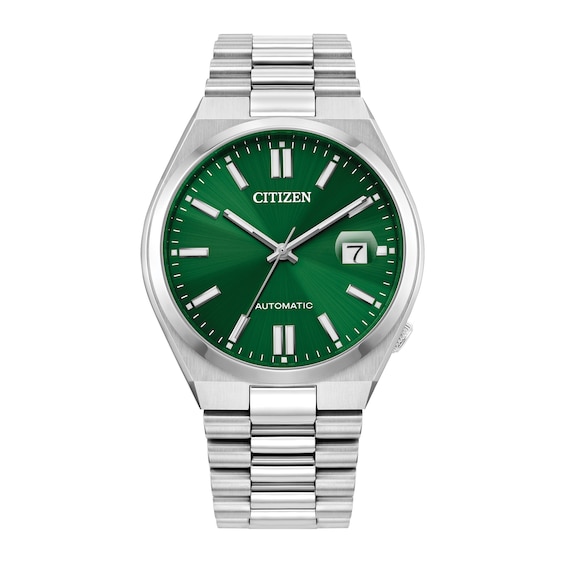 Men's Citizen Tsuyosa Collection Automatic Watch with Green Sunray Dial (Model: Nj0150-56X)