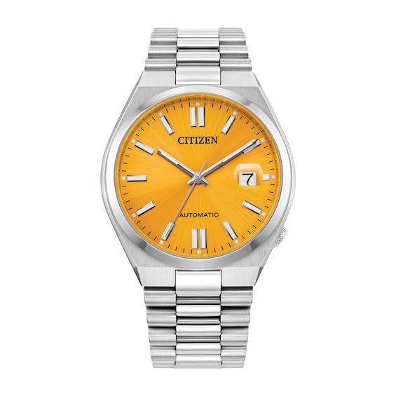 Men's Citizen Tsuyosa Collection Automatic Watch with Yellow Sunray Dial (Model: Nj0150-56Z)