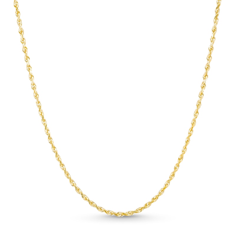 1.6mm Rope Chain Necklace in Solid 14K Gold - 20"