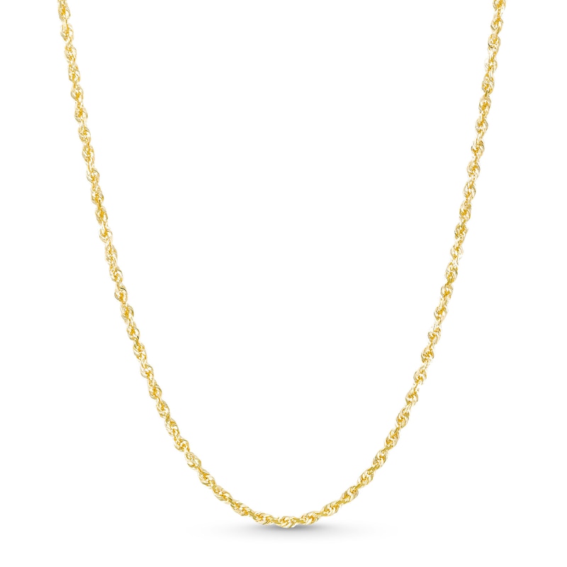 2.4mm Rope Chain Necklace in Solid 14K Gold - 18"