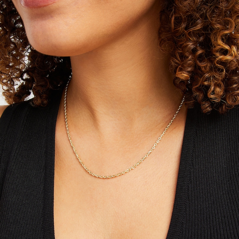 Main Image 2 of 2.4mm Rope Chain Necklace in Solid 14K Gold - 18"