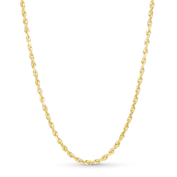 3.0mm Rope Chain Necklace in Solid 14K Gold - 20"