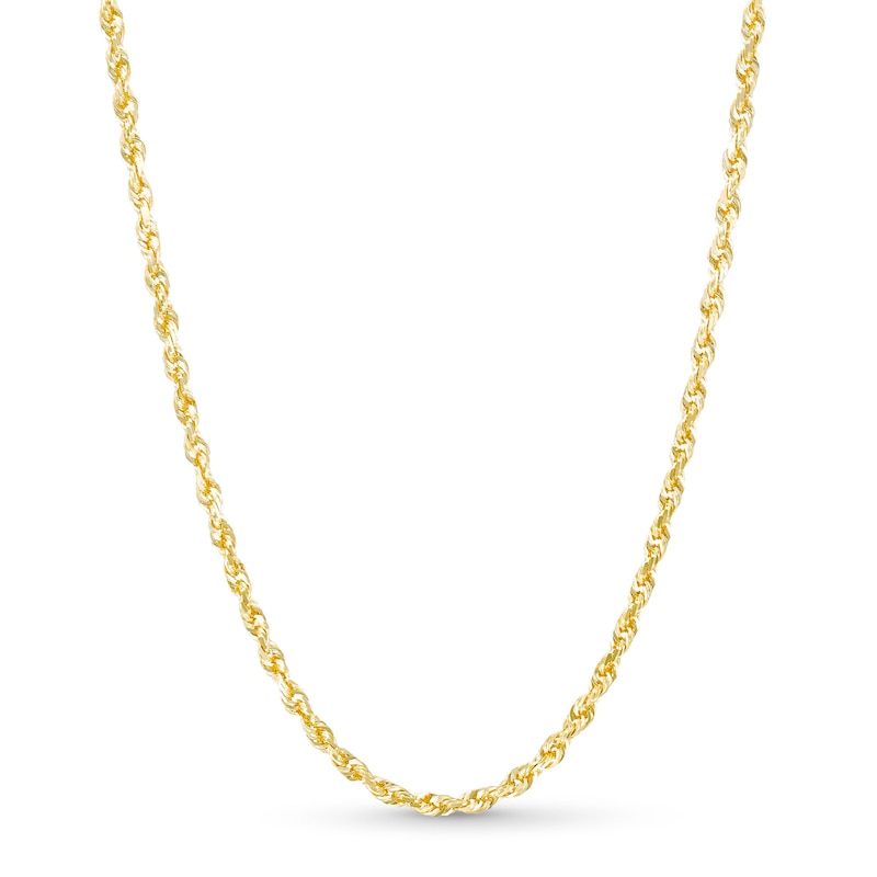 3.0mm Rope Chain Necklace in Solid 14K Gold - 22"