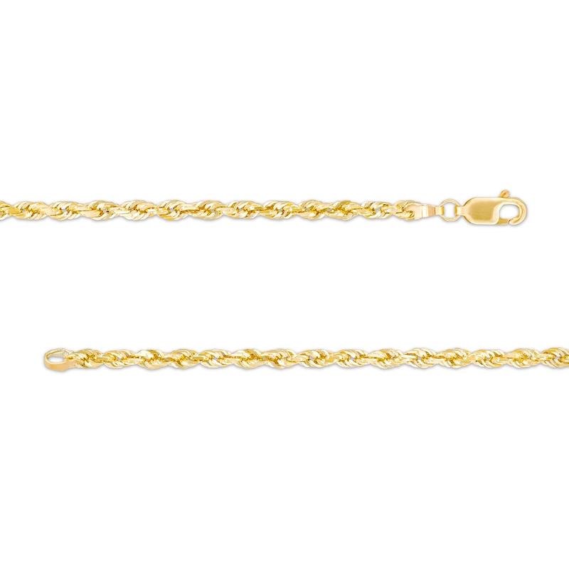 3.0mm Rope Chain Necklace in Solid 14K Gold - 22"