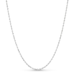 1.6mm Rope Chain Necklace in Solid 14K White Gold - 18"