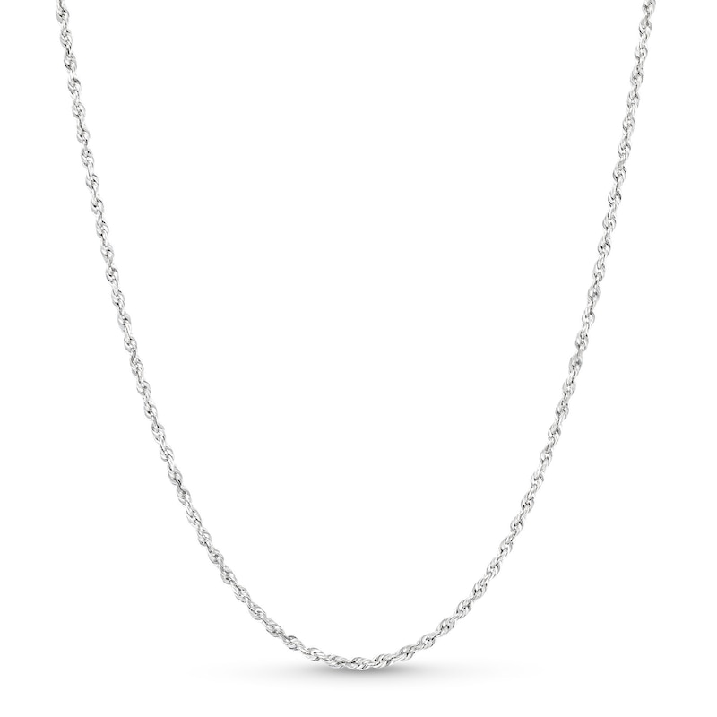 Main Image 1 of 1.6mm Rope Chain Necklace in Solid 14K White Gold - 18"