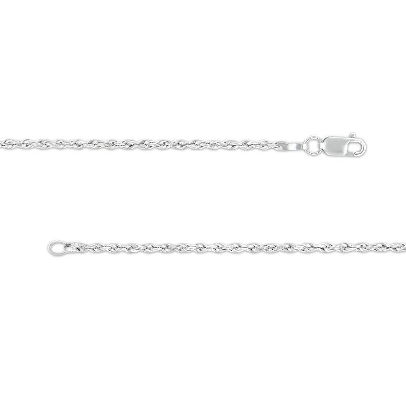 Main Image 3 of 1.6mm Rope Chain Necklace in Solid 14K White Gold - 18"
