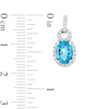 Thumbnail Image 6 of Oval Swiss Blue Topaz and White Lab-Created Sapphire Doorknocker Pendant, Ring and Drop Earrings Set in Sterling Silver