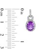 Thumbnail Image 7 of Oval Amethyst and White Lab-Created Sapphire Doorknocker Pendant, Ring and Drop Earrings Set in Sterling Silver
