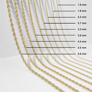 Main Image 4 of 6.5mm Glitter Rope Chain Necklace in Solid 10K Gold - 24"