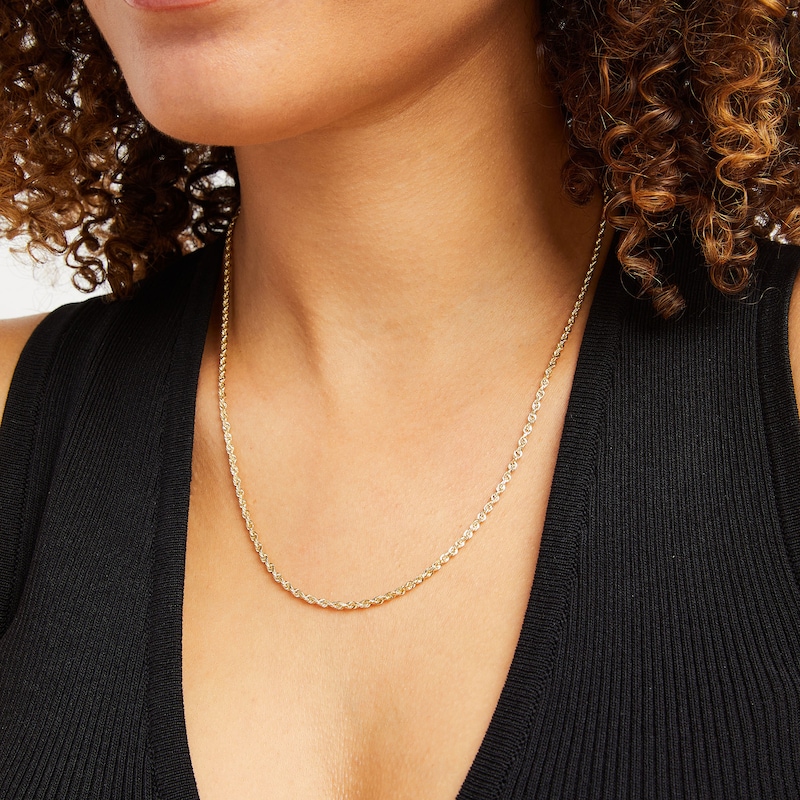 Main Image 2 of 2.4mm Rope Chain Necklace in Solid 14K Gold - 20"