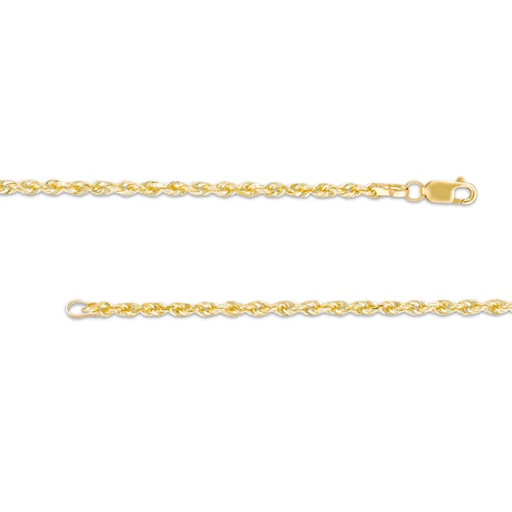 2.4mm Rope Chain Necklace in Solid 14K Gold - 20"