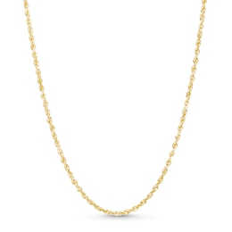 2.4mm Rope Chain Necklace in Solid 14K Gold - 22"