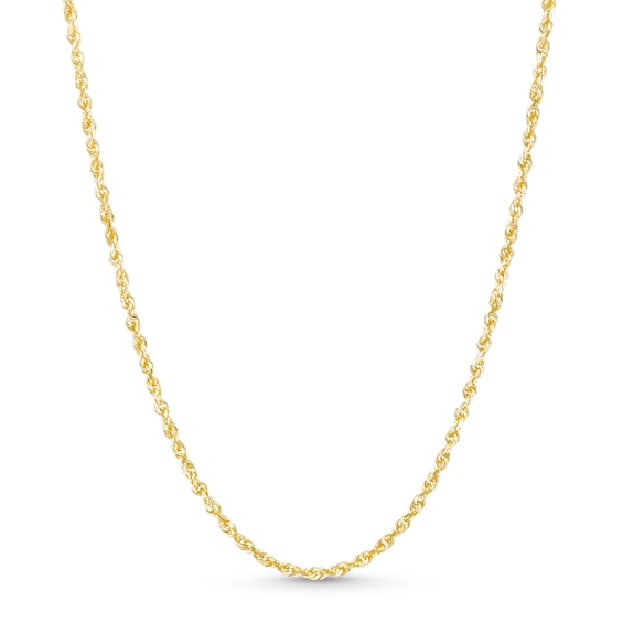 2.4mm Rope Chain Necklace in Solid 14K Gold