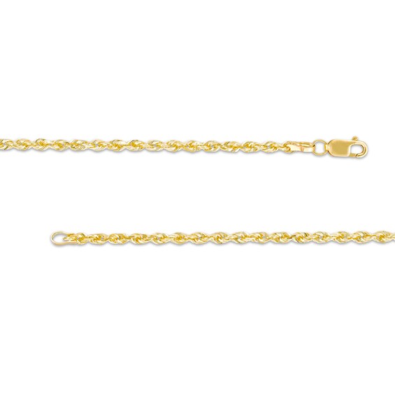 2.4mm Rope Chain Necklace in Solid 14K Gold